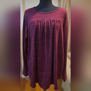 Elegant Burgundy Long Sleeve Top